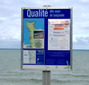Information sign with analysis results